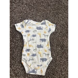 Le Top Bébé Safari Animal Print Short Sleeve Bodysuit 3–6 Months